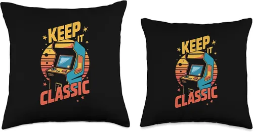Miniatura 3 de Retro Arcade Vibes – Keep It Classic 80s Gamer Style Throw Pillow