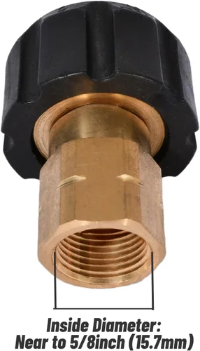 Miniatura 4 de Adaptador de lavadora a presión 3/8 '' FNPT x M22-0.551 in Rosca Hembra Acoplador de Arandela Eléctrica Acoplador de Repuesto Herramientas Acoplador
