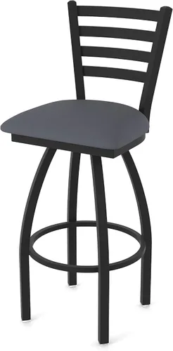 Miniatura 34 de 410 Jackie Taburete giratorio de 25 pulgadas con acabado antiarrugas negro y asiento de vinilo negro