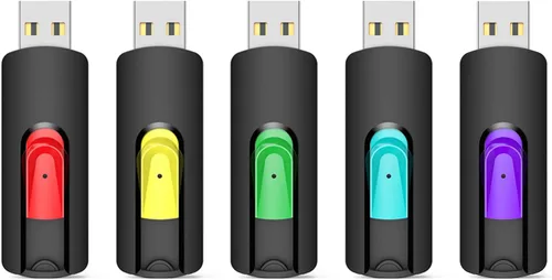 Aiibe Unidad flash de 128 GB, paquete de 5 unidades flash USB de 128 GB, unidad USB de 128 GB, memoria USB 2.0, unidades de salto de 128 G (paquete