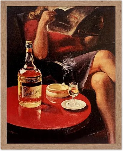 Poster Master Póster vintage de licor – Impresión de publicidad retro – Regalo para bebedor, amigo – italiano, mujer leyendo, cóctel, licor –