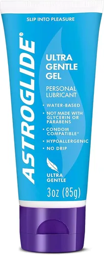 Astroglide Lubricante a base de agua (3 onzas), lubricante personal de gel ultra suave, hipoalergénico, sin parabenos ni glicerina, lubricante para