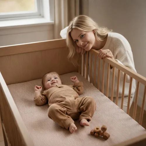Miniatura 4 de Sábanas para cuna - Sábana bajera ajustable de muselina de algodón orgánico - Tamaño estándar para bebé niño y niña 28" x 52" ultra suave y Rayas