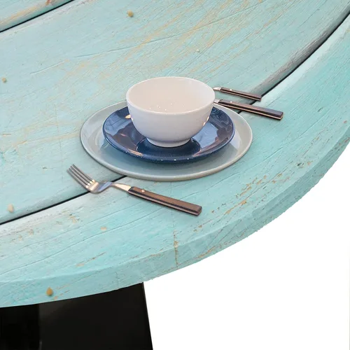 Miniatura 6 de Mantel redondo ajustable de playa de madera de verano con diseño de estrella de mar y borde elástico (se adapta a mesas de 40 a 44 pulgadas)