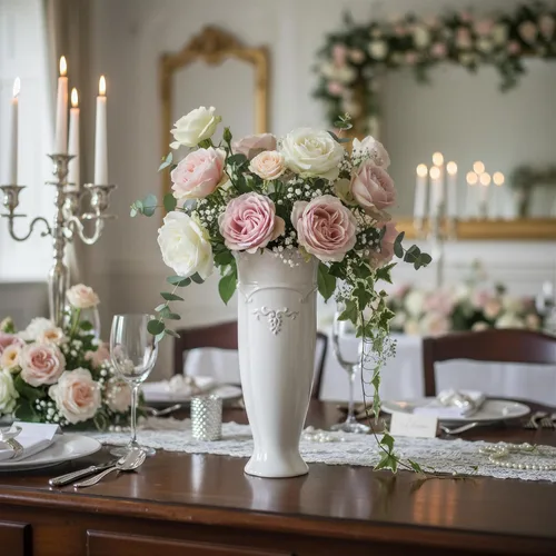 Miniatura 7 de hjn Jarrón de cerámica blanca - Florero francés para decoración de flores/decoración del hogar/cocina/mesa/sala/estante/repisa/oficina-altura