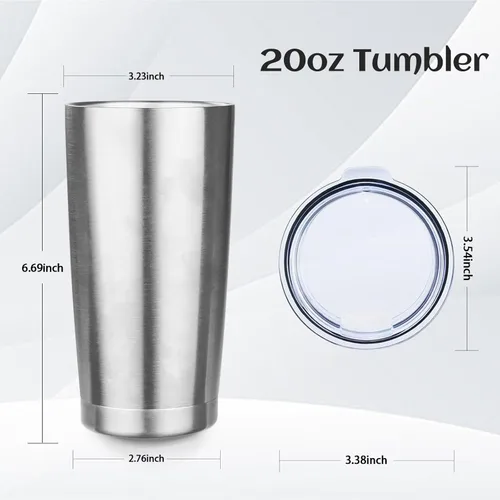 Miniatura 37 de StarSpeed Vaso de 20oz a granel con tapa, acero inoxidable de doble pared aislada al vacío, taza de café con recubrimiento de polvo para bebidas