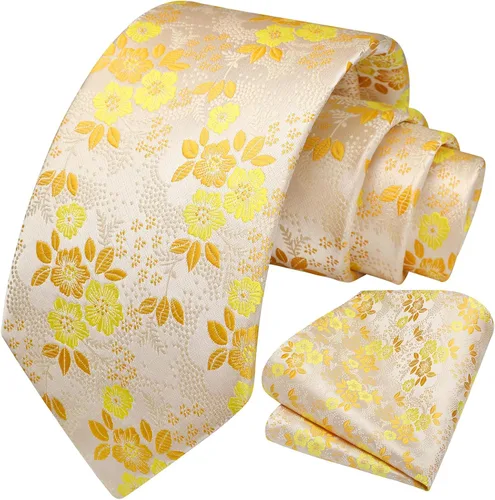 Miniatura 218 de Corbatas florales tejidas clásicas para hombre, corbata cuadrada de bolsillo, corbatas formales para hombres, boda con pañuelo