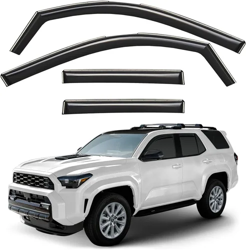 Miniatura 9 de Deflectores de ventana tintados ahumados con cinta adhesiva para ventana lateral, deflectores de lluvia compatibles con Toyota RAV4 2013-2018 - 4