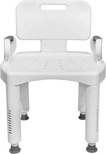 Miniatura 5 de McKesson Banco de baño con respaldo extraíble, marco de plástico, ligero, ajustable, capacidad de peso de 350 libras, 1 unidad