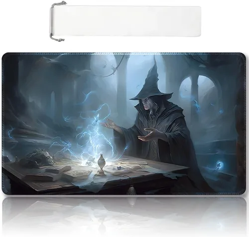 Miniatura 61 de Tapete de Juego MTG Premium Cosido con Zonas y Respaldo de Goma Antideslizante - Tapete de Juego TCG para MTG y Otros Juegos de Cartas - Diseño Dkt