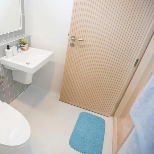 Miniatura 2 de Garland Rug Gramercy - Alfombra de baño rectangular lavable de polipropileno de felpa de 20 x 34 pulgadas, color azul lavabo, suave, absorbente
