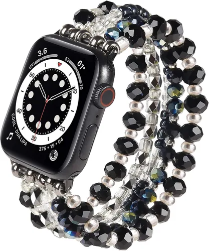 VISOOM Pulsera de cuentas compatible con Apple Watch Band 40mm/38mm/41mm/42mm Series 11 10 9 8 7 Se(3 2 1) Series 6/5/4 Correa de reloj de moda