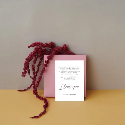 Miniatura 4 de SuperShunhu Tarjeta de poema de cumpleaños para él y ella, tarjeta de cumpleaños romántica para novio, novia, tarjeta de amor de feliz cumpleaños