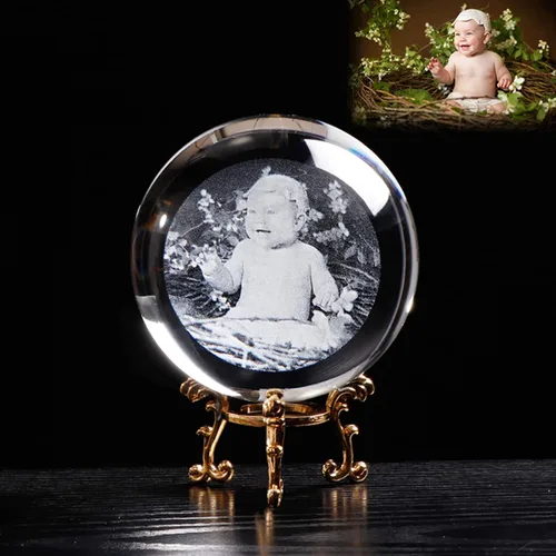 Miniatura 9 de Bola de fotos de cristal personalizada, bola de cristal con foto personalizada, accesorios de decoración del hogar, esfera de cristal para fotos