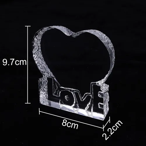 Miniatura 5 de Marco de fotos de cristal personalizado con forma de corazón, marco de placa de impresión de imagen, marco de soporte de placa de escritorio
