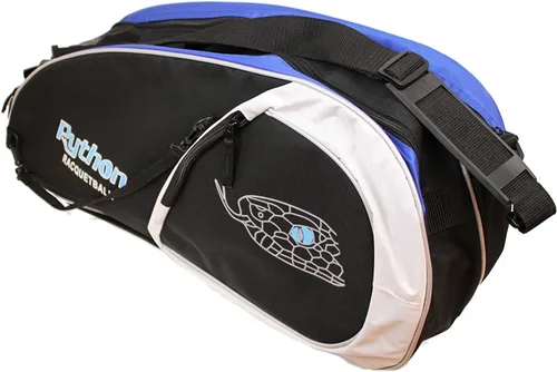 Miniatura 3 de Python Deluxe "3R" (3 raquetas) Serie de bolsas de raquetbol (negro/azul, negro/rojo, negro/amarillo)