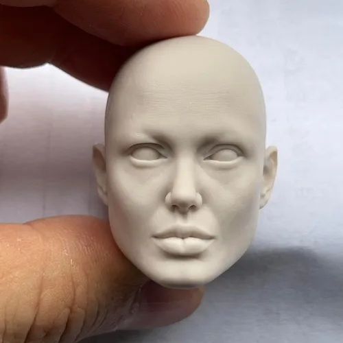 Miniatura 11 de Esculpa de cabeza femenina a escala 1/6, Beauty Girl sin pintar, tallada en la cabeza para cuerpo de figura de acción PH TBL JO de 12 pulgadas (C)
