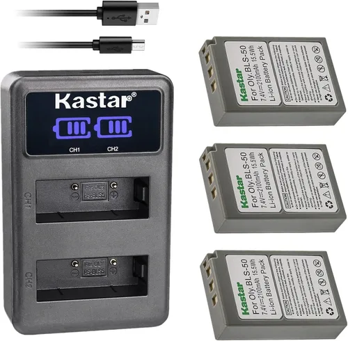 Miniatura 6 de Kastar BLS-50 LED2 Cargador de batería USB compatible con Olympus Pen E-P1, E-P2, E-P3, E-P7, E-PL1, E-PL1s, E-PL2, E-PL3, E-PL5, E-PL6, E-PL7
