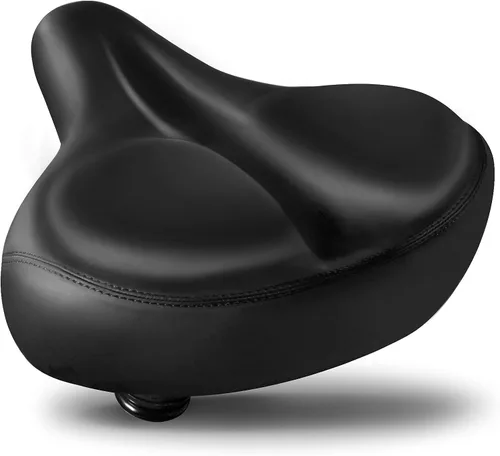 Asiento de bicicleta de gran tamaño, cómodo sillín de bicicleta, diseño de ranura media, espuma viscoelástica de 2.95 pulgadas de grosor, ajuste