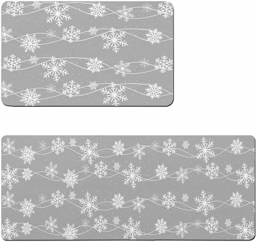 Tapete de baño con diseño de copos de nieve gris para bañera, antideslizante, de secado rápido y absorbente, tierra de diatomeas, para ducha,