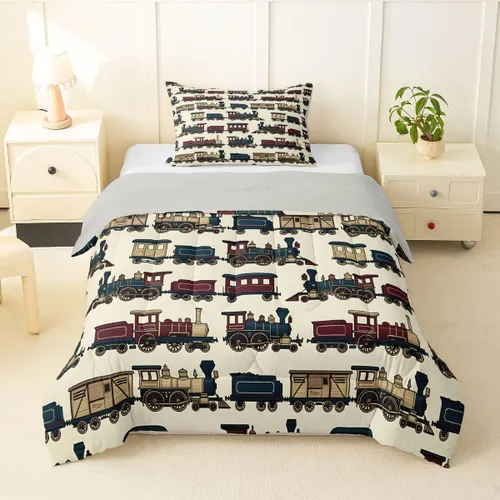 Miniatura 36 de Feelyou Juego de ropa de cama de camión de bomberos, edredón de coche de bomberos y policía para decoración de habitación de niños, tamaño Multi D05