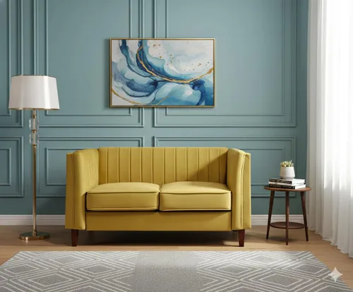 Miniatura 16 de Container Furniture Direct Sofá moderno de terciopelo de lujo para sala de estar con espuma de alta densidad, tapicería de tela suave, cojines