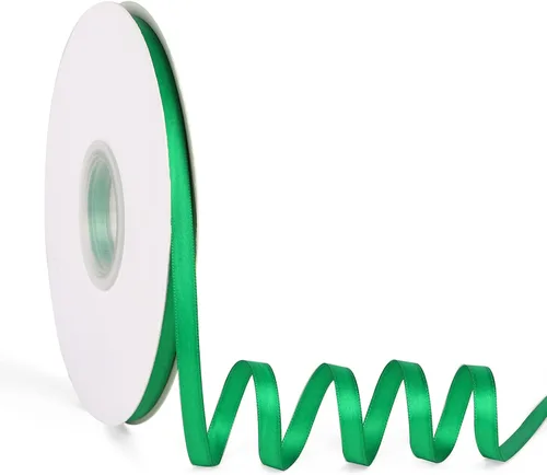Miniatura 33 de Cinta de satén verde manzana de doble cara de 1-1/2 pulgadas x 50 yardas, cinta continua de poliéster de alta densidad para envolver regalos, bodas