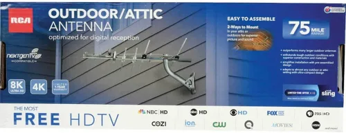 Miniatura 4 de RCA Antena de TV compacta Yagi para exteriores o en el ático - Antena OTA digital de largo alcance para recepción clara, compatible con NexGenTV
