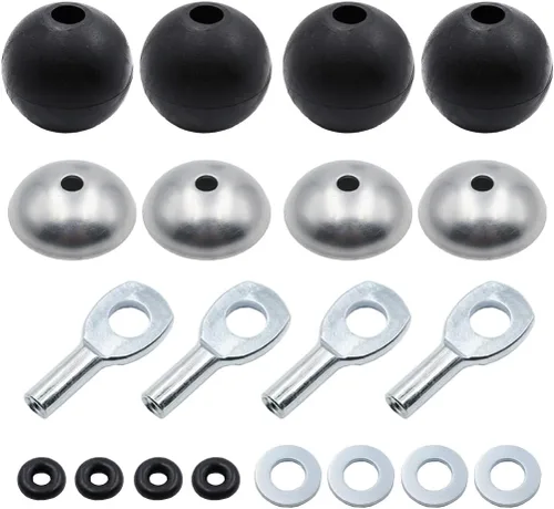 Miniatura 9 de J Bryant Kit de accesorios de cable de 0.197 in para sistemas de poleas de gimnasio, tapones de bola de acero, ojales y conectores para reparación
