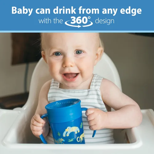 Miniatura 3 de Dr. Brown's Milestones™ Cheers360™ Taza, azul, de 7 oz (Paquete de 3)