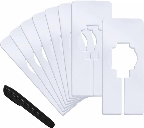8 piezas de divisores para estantes de armario, tabla de partición de guardarropa, divisores rectangulares blancos para perchas de ropa con marcador