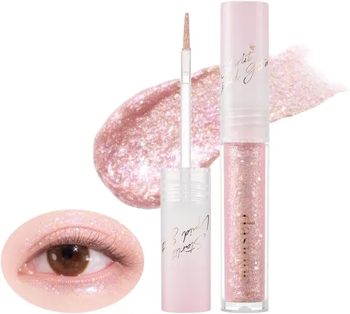 dasique Starlit Jewel - Brillo líquido (06 cristal rosa) | Sombra de purpurina parpadeante | Maquillaje coreano | Maquillaje de ojos brillante |