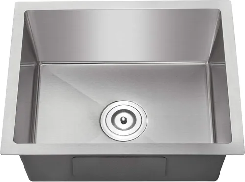 Fregadero de cocina de 20 pulgadas, acero inoxidable SUS304 hecho a mano, fregadero de cocina con colador de fregadero (cepillado), 20 x 16 x 9