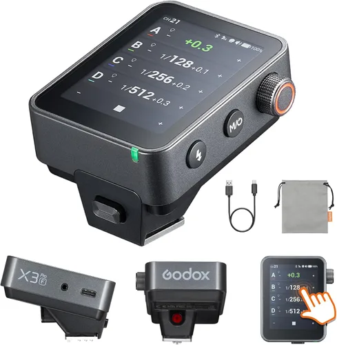 Miniatura 12 de Godox X3 Pro C X3 PRO-C TTL Disparador de flash inalámbrico para cámara Canon, transmisor de flash de pantalla táctil LCD de 2.4 GHz, batería