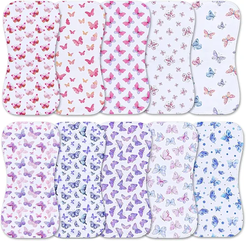 Miniatura 15 de Juego de 10 paños para eructar para bebés niños y niñas - Paño orgánico para eructos de bebé, toallitas para bebé, trapos para eructos, paños