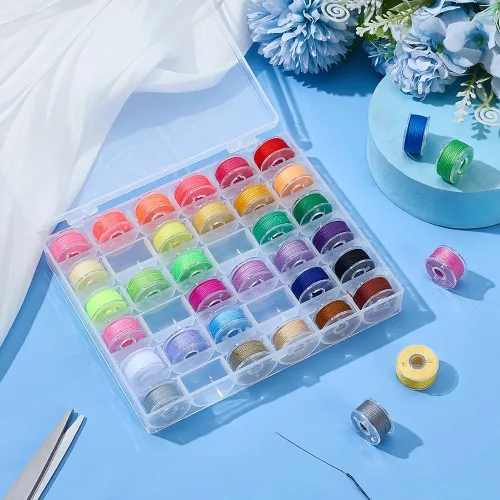 Miniatura 4 de WADORN 984 yardas, 36 rollos de cuerda de poliéster con cuentas de 0.012 in para manualidades, hilo de nudo chino para manualidades, costura