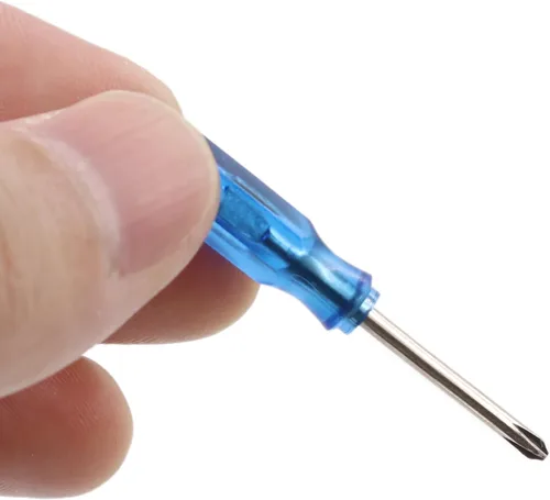 Miniatura 6 de 100 piezas de destornilladores ranurados planos de mini tamaño de 45mm x 2mm 2.0mm para reparación de gafas, celulares, HDD, cámara, laptop Azul