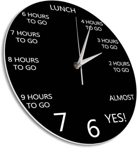 Miniatura 3 de Reloj de pared divertido de oficina de 12 pulgadas para el lugar de trabajo de la empresa, cuenta regresiva de las 5 en punto, cuarzo silencioso