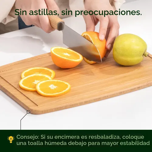 Miniatura 7 de Keechee Tabla de cortar de bambú apta para lavavajillas, tabla de cortar de madera ligera y duradera, reversible con ranura para jugos, fácil