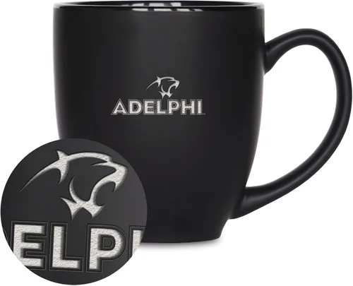Miniatura 62 de Rico Industries - Taza de cerámica mate negra con grabado láser estándar de 15oz para NCAA (escuelas T & U) - Para bebidas calientes o frías