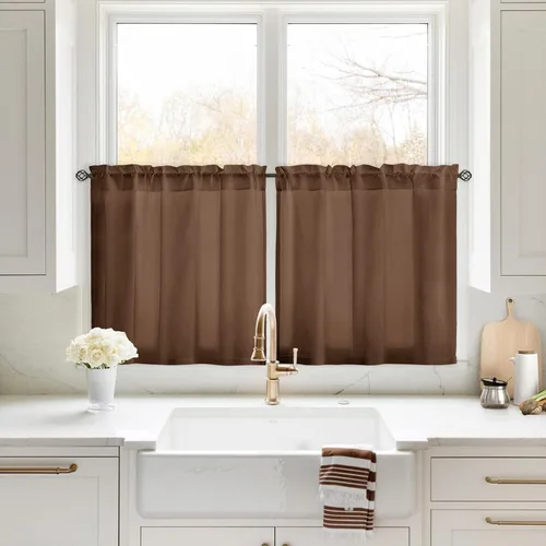 Miniatura 61 de HOMEIDEAS Cortinas Transparentes de Privacidad Blancas No Transparentes, 52 X 45 Pulgadas de Largo 2 Paneles Cortinas Transparentes Filtradoras
