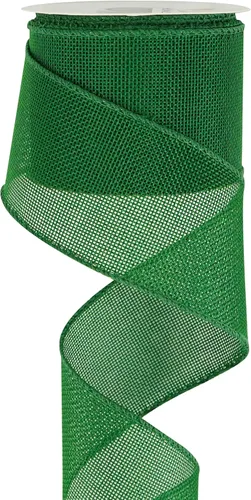 HUIHUANG Cinta de arpillera con alambre verde esmeralda, 2.5 pulgadas x 10 yardas, con borde con alambre para coronas, lazos grandes, manualidades,
