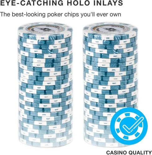 Miniatura 3 de Brybelly Monte Carlo Premium Poker Chips (50-Pack) Heavyweight 14-Gram Clay Composite