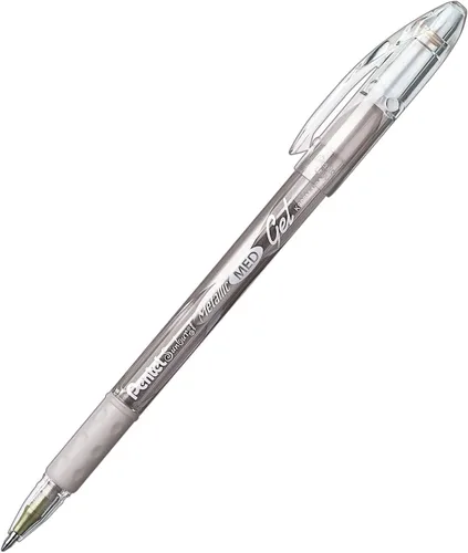 Miniatura 10 de Pentel Sunburst - Bolígrafo de gel metálico, punta media, barril dorado/transparente, tinta dorada, caja de 12 unidades (K908-X)