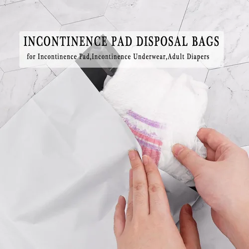 Miniatura 6 de Bolsas de eliminación de pañales para adultos, 9.84 x 13.78 pulgadas, bolsas desechables opacas para ropa interior de incontinencia y pañales