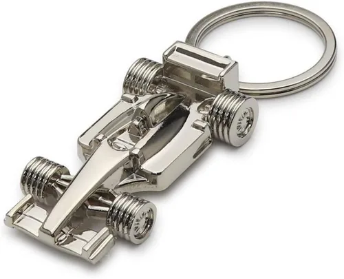 Llavero de coche de carreras 3D F1, regalo para padre, marido, novios, metálico, mediano