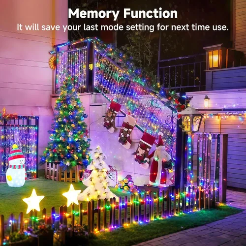 Miniatura 6 de Mlambert - Luces de Navidad de 1050 LED, 344 pies, luces de hadas impermeables para exteriores con control remoto, 8 modos, iluminación