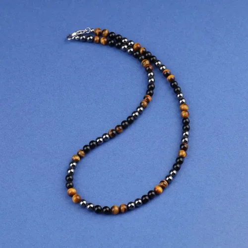 Miniatura 3 de GAVU Collar de cristal con cuentas de piedras preciosas para hombre