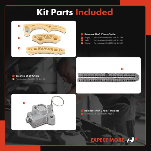 Miniatura 2 de A-Premium Kit de cadena de distribución del motor con tensor y guía [compatible con DOHC, 4Cyl 2.0 2.2 2.4L] Compatible con vehículos Chevy