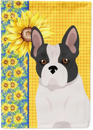 Miniatura 333 de Caroline's Treasures WDK5331CHF - Bandera de verano con diseño de girasoles rojos y blancos, manga grande, para porche, para colgar en la pared